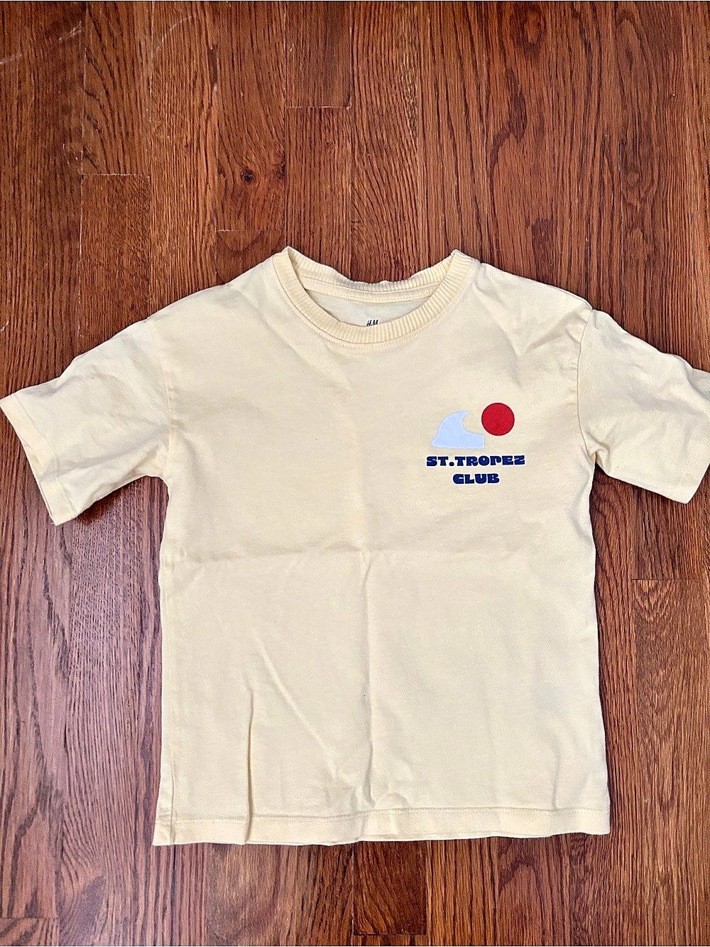 H&M St. Tropez Club Printed T-Shirt Boys 4T Yellow & Blue